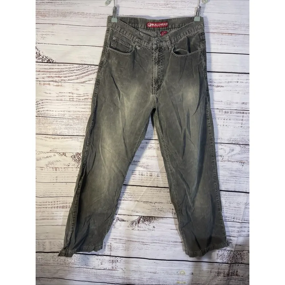 Bullhead Corduroy Loose Fit 31x30 Gray Jeans - Picture 8 of 11